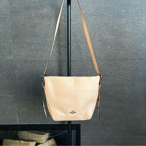 Coach Small Dufflette Leather Crossbody Bag Beachwood